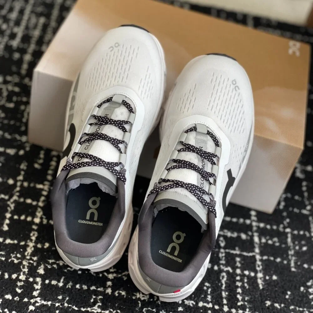 On Running White and Gray Cloudtec Women's Ankle Sneakers - Picture 4 of 9